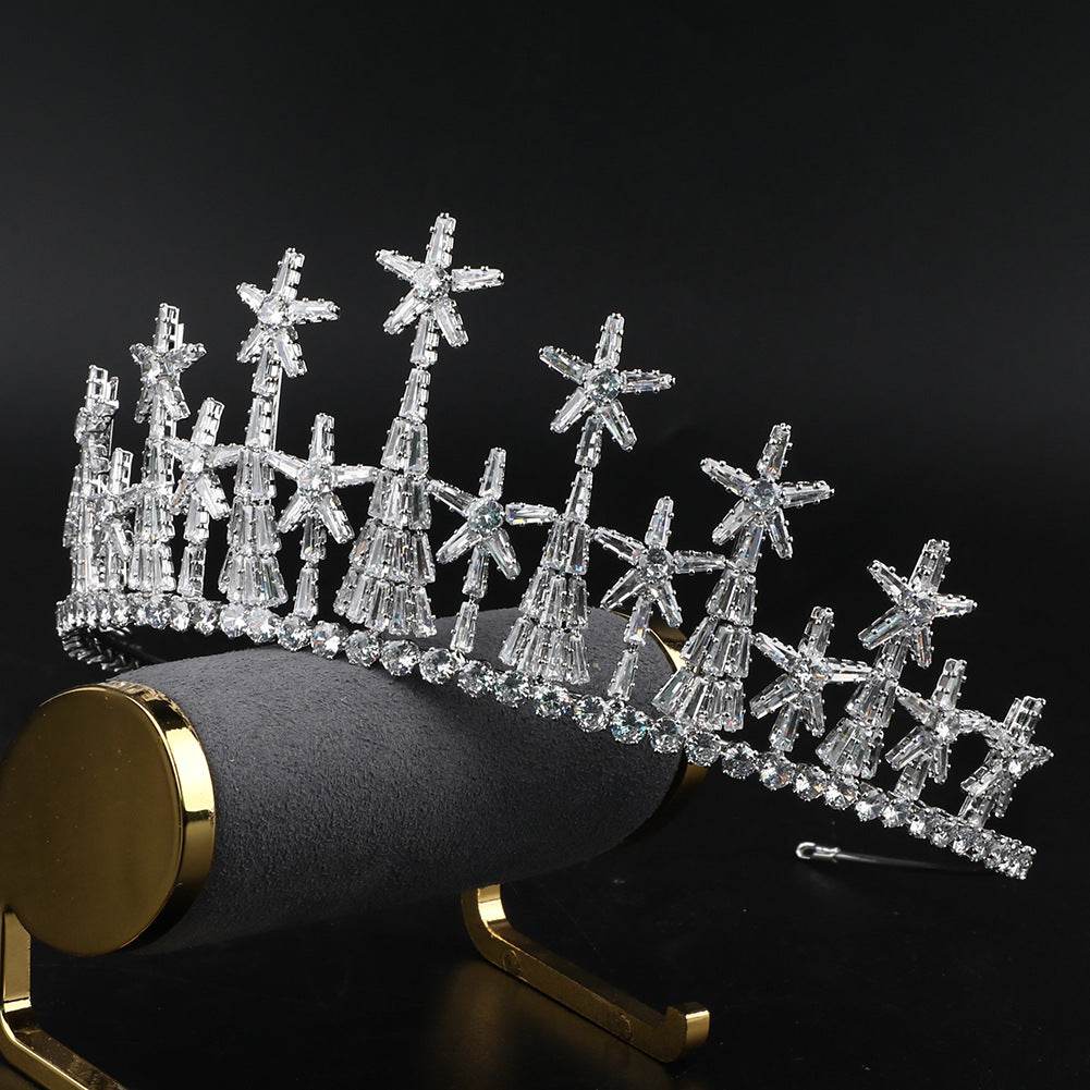 Elegant Zircon Bridal Crown - Luxury Wedding Hair Jewelry, 2025 Style - Buy Center