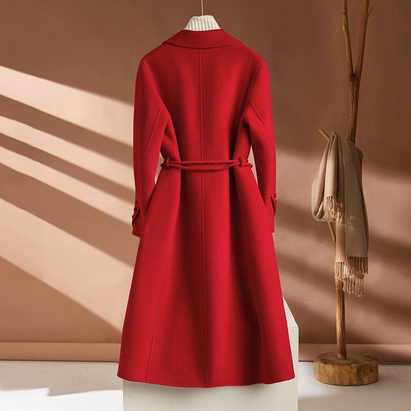 Buycenter Women's Wool Blend Cashmere Coat - Autumn Winter Long Design - Buy Center