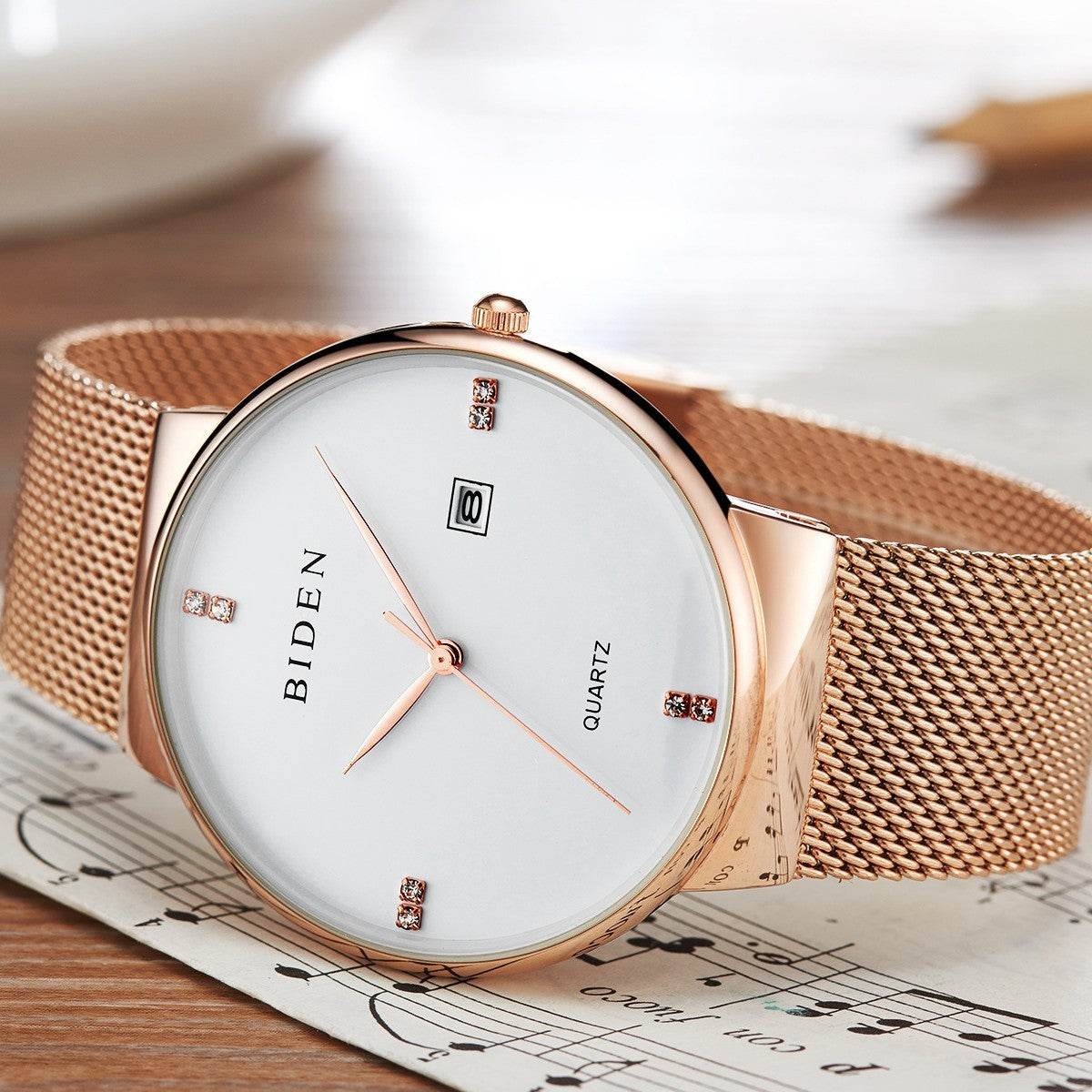 BuyCenter Men's Waterproof Calendar Mesh Belt Sports Watch - Stylish & Durable - Buy Center