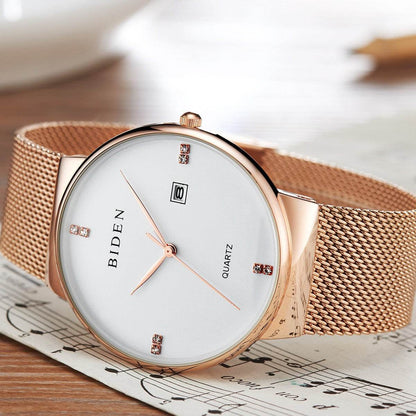 BuyCenter Men's Waterproof Calendar Mesh Belt Sports Watch - Stylish & Durable - Buy Center