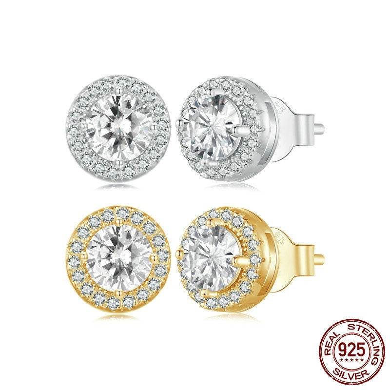 S925 Sterling Silver Stud Earrings - White Gold Plated Luxury for Women - Buy Center