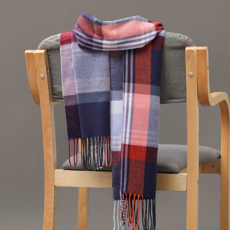 British Plaid Cashmere Scarf - Stylish Tassels, Perfect for Couples & Families - Buy Center