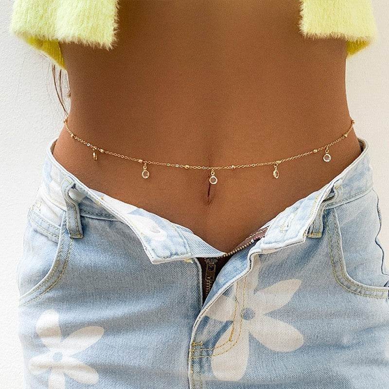Buy Center Transparent Rhinestone Waist Chain - Stylish Body Jewelry - Buy Center