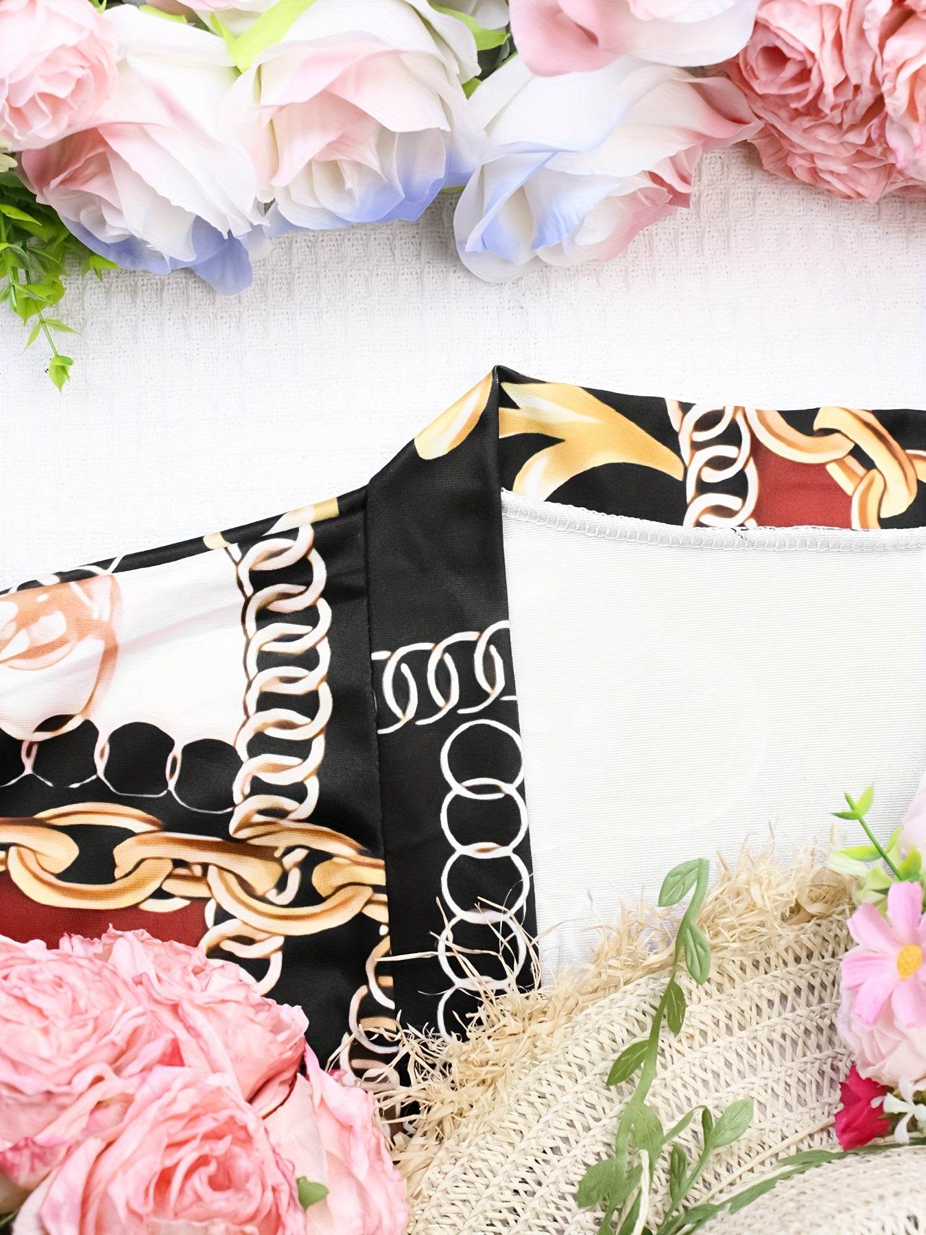 Casual Cape Top & Pocketed Pants Two-Piece Set - Stylish Print - Buy Center