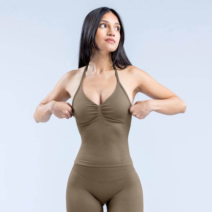 Women's Sports Yoga Vest - Stylish Halter Top, Sweat-Absorbing Fabric - Buy Center