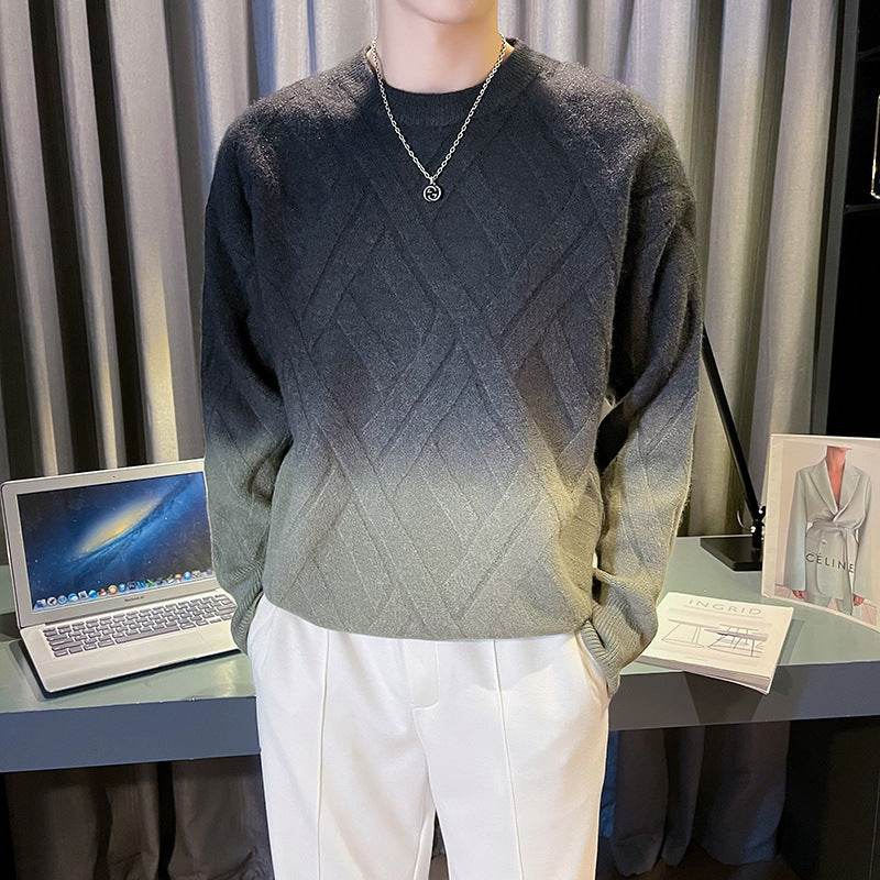 Buycenter Men's Retro Tie-Dyed Sweater - Casual Crew Neck Pullover - Buy Center