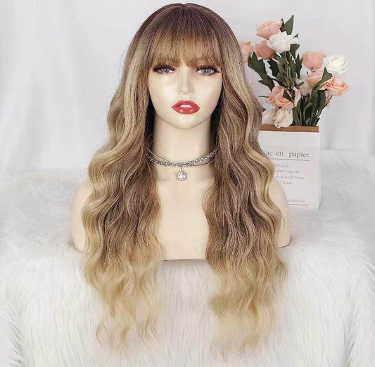 26 Inch Ash Blonde Wig with Bangs - Natural Wavy Hair for Any Occasion - Buy Center