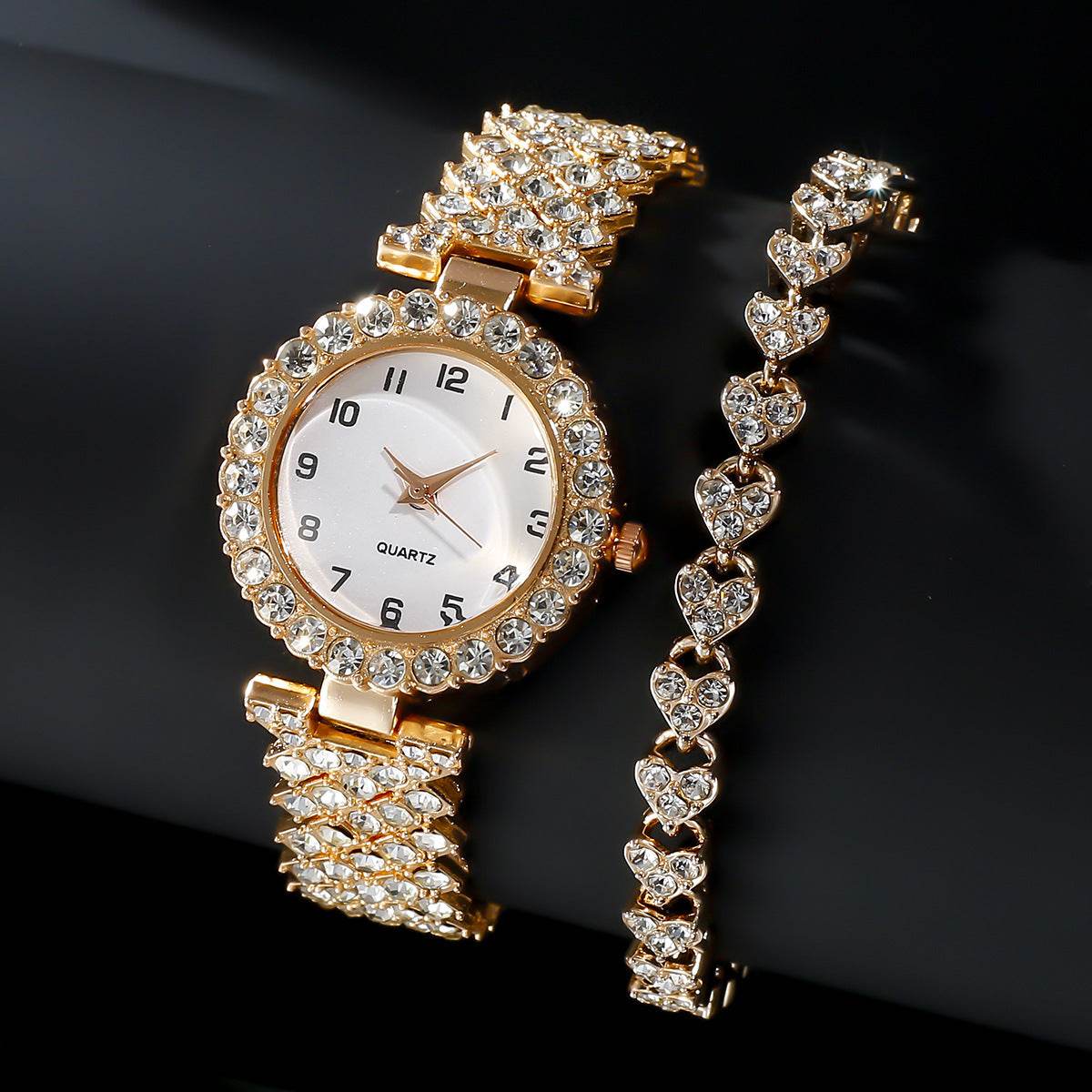 Luxury Women's Watch Set - Silver Strap Quartz & Bracelet Gift 2025 - Buy Center