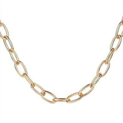 Simple Thick Chain Necklace for Women - Retro Adjustable Style & Earrings - Buy Center