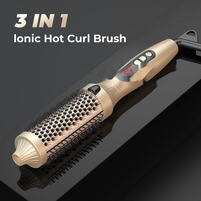Three-in-One Hair Curler & Straightener - Versatile Hot Air Comb for All Hair Types - Buy Center