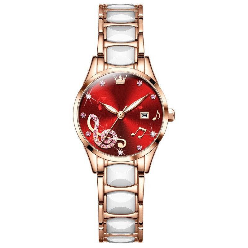 Buycenter Women's Quartz Watch - Diamond Inlaid, 30M Waterproof Design - Buy Center