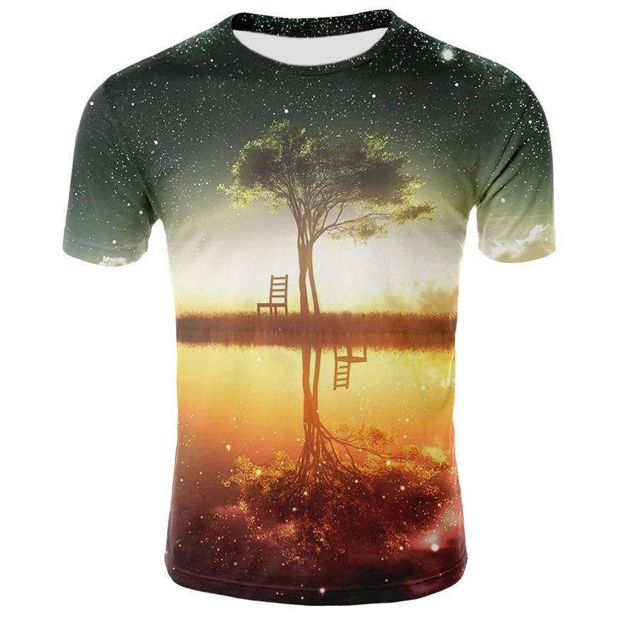 Men's 3D Digital Printing Slim Fit T-Shirt - Summer Style & Comfort - Buy Center