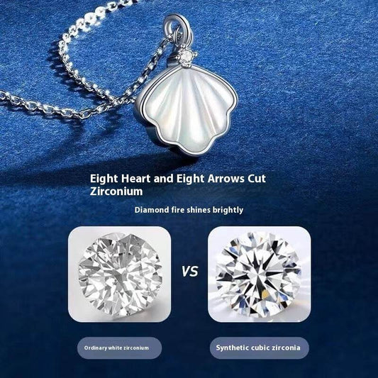 S999 Sterling Silver Shell Necklace - Stylish Clavicle Chain for Women - Buy Center