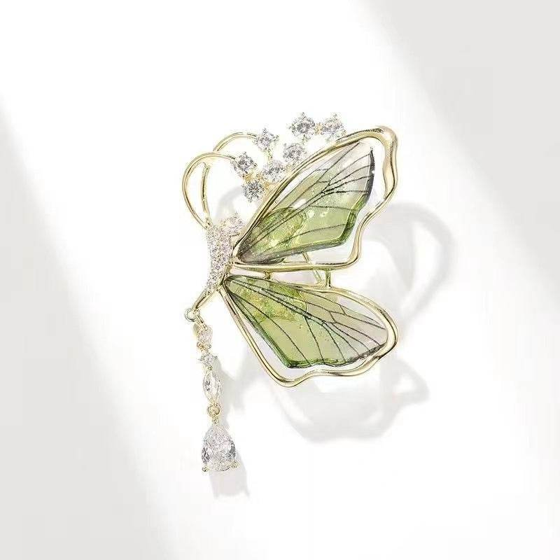 Buycenter Translucent Butterfly Tassel Brooch - Elegant Gift for Weddings - Buy Center