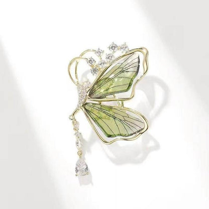 Buycenter Translucent Butterfly Tassel Brooch - Elegant Gift for Weddings - Buy Center
