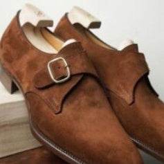 Men's Belt Buckle Shoes - Premium Brown & Dark Suede Formal Footwear - Buy Center
