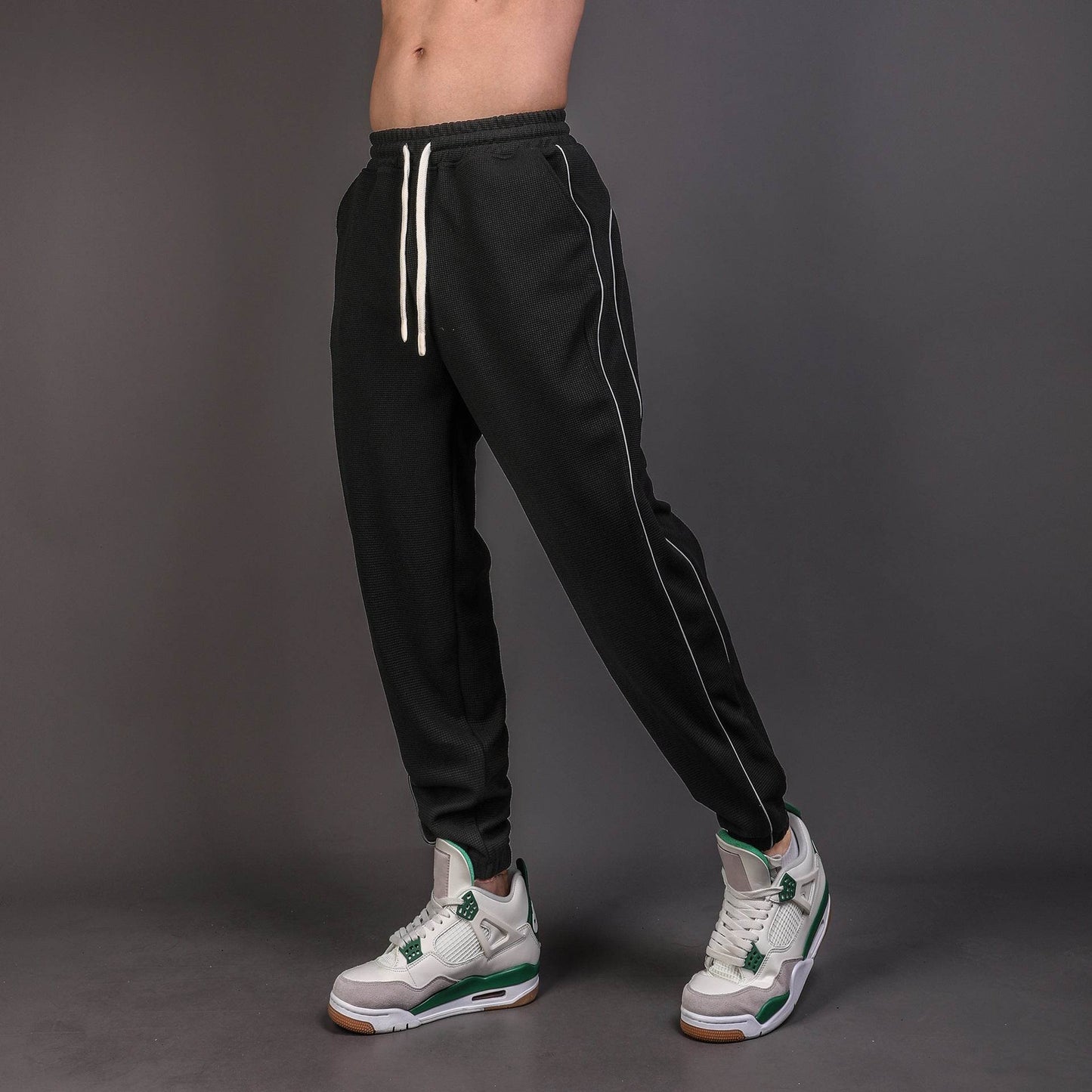 Reflective Slim Fit Running Pants for Men - Stylish Sports Sweatpants - Buy Center