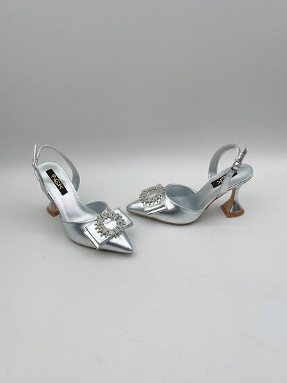 Elegant Pointed Toe High Heel Sandals - Rhinestone Stiletto Pumps - Buy Center