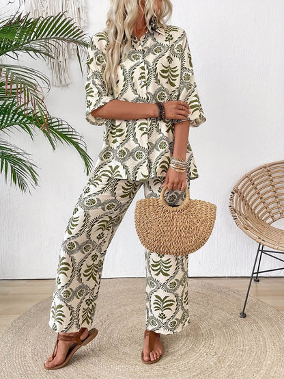 Women's Spring Summer Vacation Two-Piece Set - Tropical Style - Buy Center