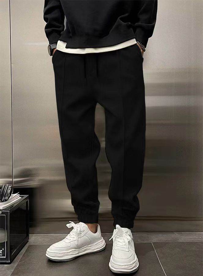 Thicken Loose Fit Ankle-Tied Sweatpants - Trendy Styles 2025 - Buy Center
