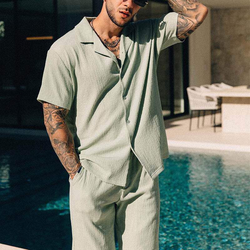 Buycenter Men's Summer T-shirt & Shorts Set - Comfortable Short Sleeve Style - Buy Center