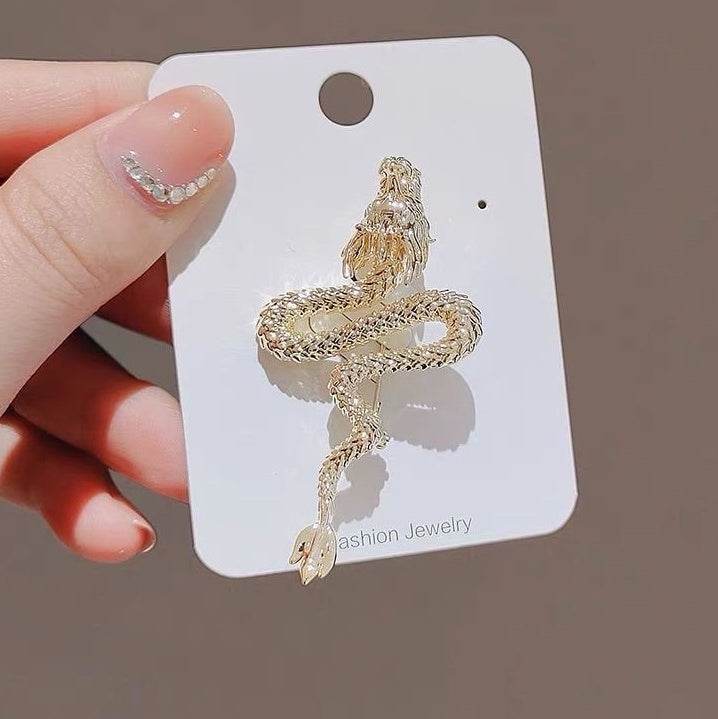 Exquisite Golden Dragon Brooch - Men's & Women's Suit Accessory - Buy Center