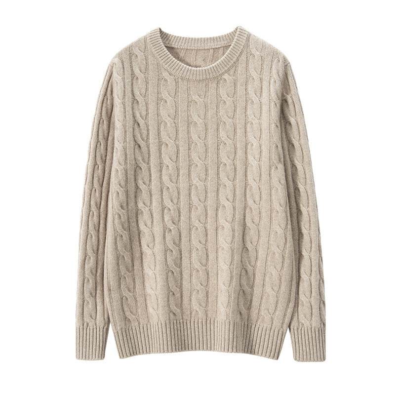 Pure Cashmere Men's Round Neck Sweater - Trendy Pullover for Comfort - Buy Center
