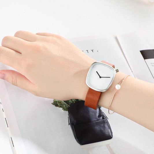 Minimalist Square Quartz Watch for Women - Stylish Faux Leather Strap - Buy Center