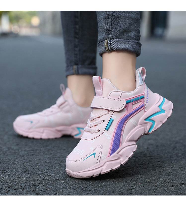 Waterproof Leather Girls Sneakers - Breathable, Non-Slip Design for Kids - Buy Center