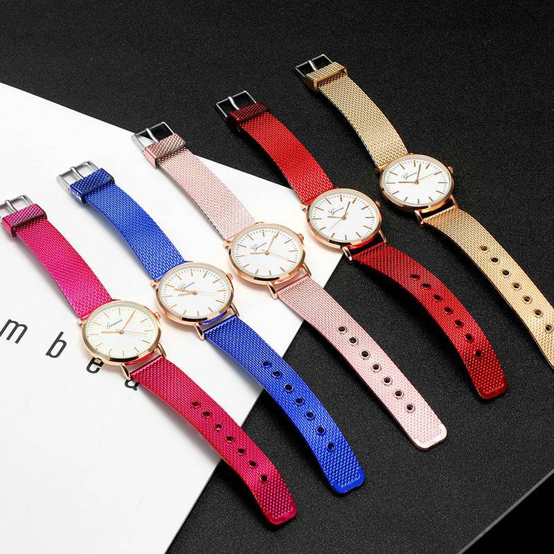 Geneva Minimalist Women's Watch - Elegant Design & Thin Mesh Belt - Buy Center