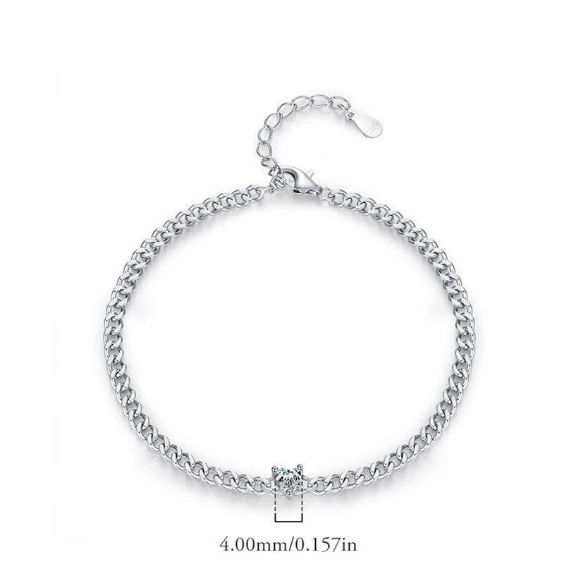 Elegant Heart Shaped Diamond Bracelet - S925 Silver for Women Gifts - Buy Center