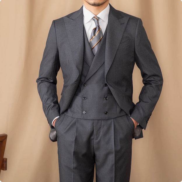 Trendy Three-Piece Business Suit - Premium Wool, Perfect for Any Occasion - Buy Center