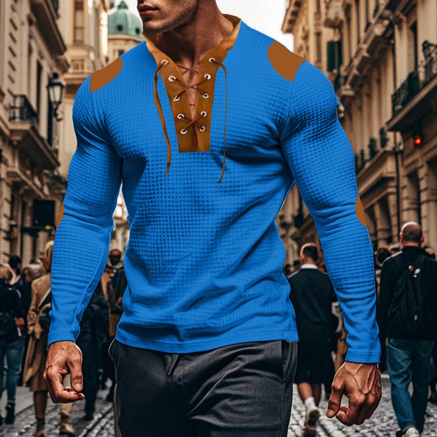 Buycenter Waffle Pullover - Multicolor Long Sleeve Sports Top for All Sizes - Buy Center