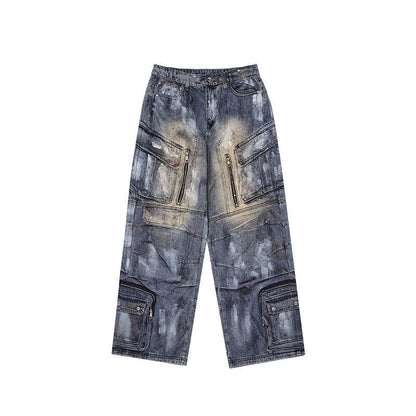 Buycenter Multi-Pocket Jeans for Men & Women - Stylish Straight-Leg Fit - Buy Center