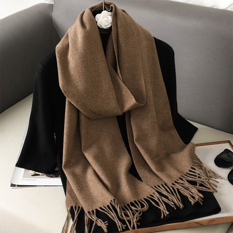 Solid Color Cashmere-like Scarf for Women - Warm, Quick-Drying Shawl - Buy Center