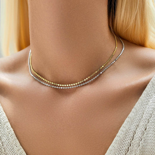 S925 Sterling Silver Choker Necklace - Elegant Geometric Pendant for Women - Buy Center