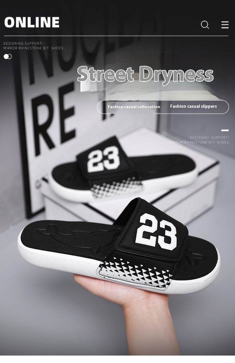 Men's Summer Flip-Flops - Non-Slip Casual Sandals in Black & White - Buy Center