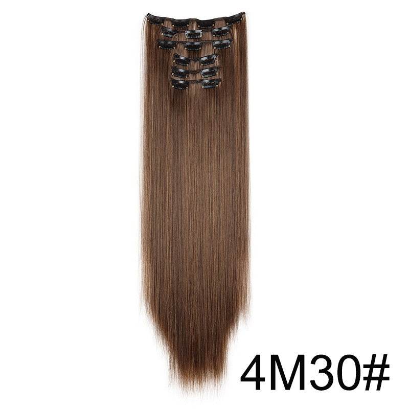 Durable Long Straight Wig Extensions Set - 6-Piece Human Hair Collection - Buy Center