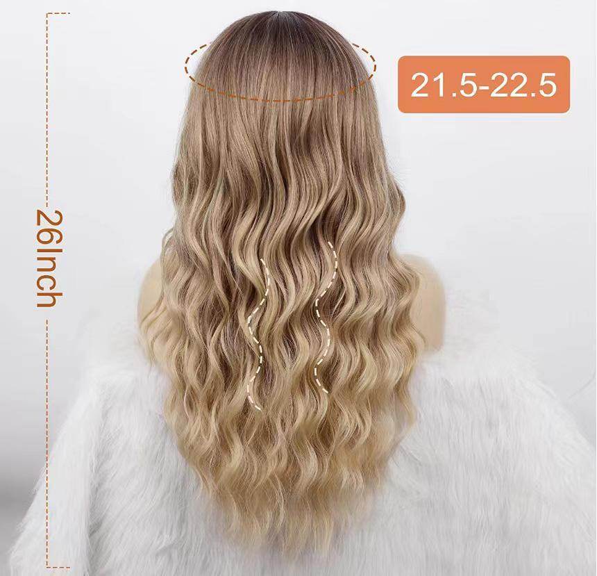26 Inch Ash Blonde Wig with Bangs - Natural Wavy Hair for Any Occasion - Buy Center