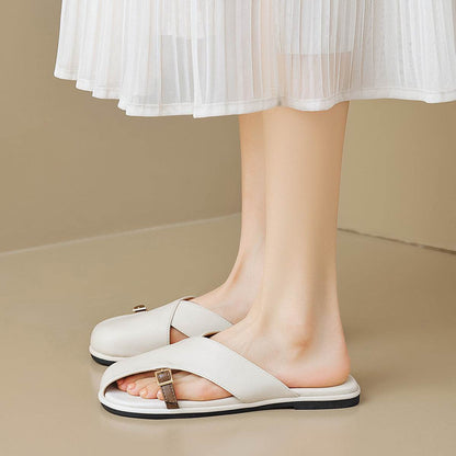 Women's Square Toe Flip Flops - Stylish Apricot & Khaki Summer Slippers - Buy Center