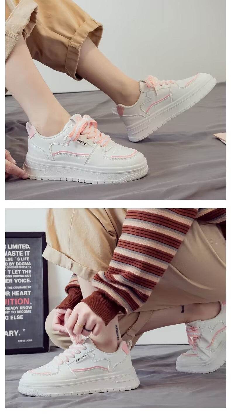 Buycenter Casual Platform White Shoes - Breathable Running Sneakers for Women - Buy Center