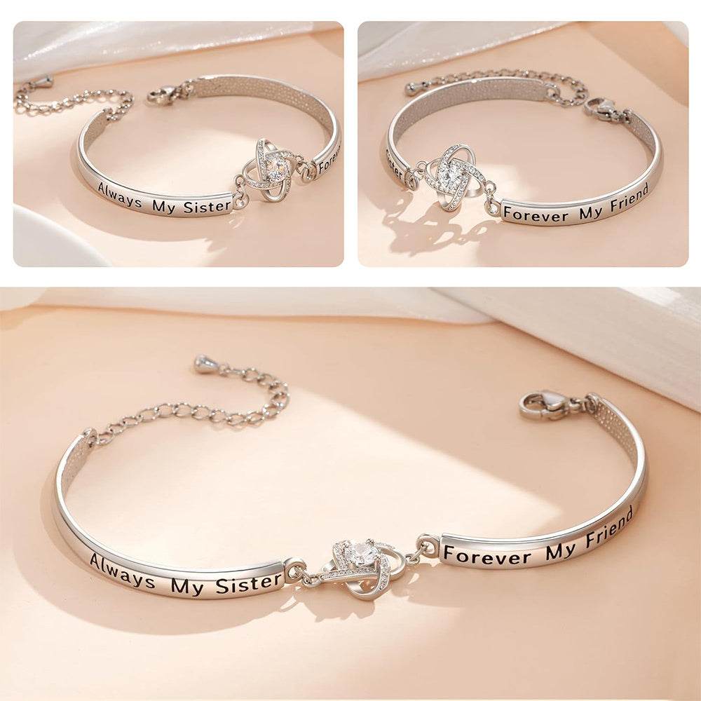 Buy Center Sisters Friendship Silver Bracelet - Exquisite Gift for Sisters - Buy Center