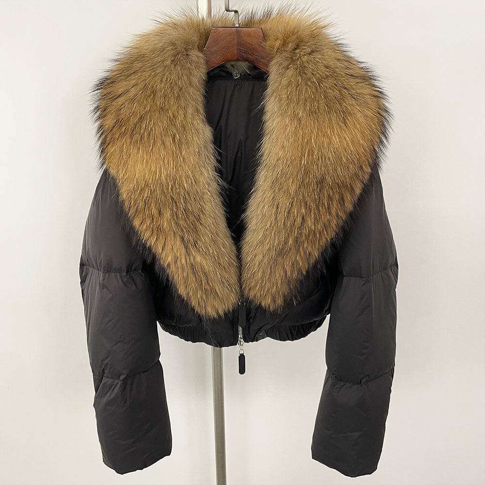 Luxurious Fox Fur Collar Down Jacket - Thick Stylish Coat for Women - Buy Center