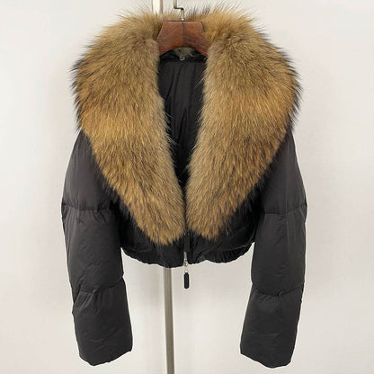Luxurious Fox Fur Collar Down Jacket - Thick Stylish Coat for Women - Buy Center