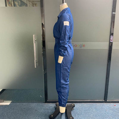 Buycenter Long Sleeve Belt Waist Jumpsuit - Stylish Overall Suit Pants - Buy Center