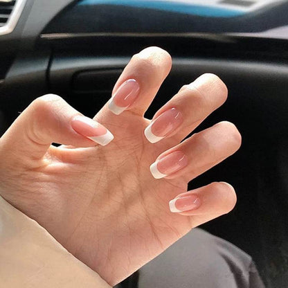 Matte Frosted Almond Nail Glitters - 24 Piece Set with Glue for DIY - Buy Center