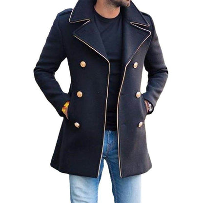 Buycenter Men's Double Breasted Trench Coat - Stylish European & American Design - Buy Center