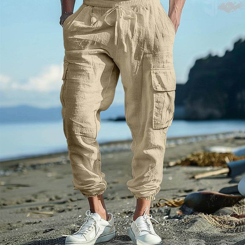 Buycenter Multi-Pocket Loose Cargo Pants for Men - Casual Cotton Style - Buy Center