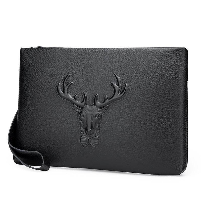 Premium Cowhide Men's Clutch - Stylish Briefcase Bag for Modern Elegance - Buy Center