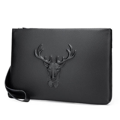 Premium Cowhide Men's Clutch - Stylish Briefcase Bag for Modern Elegance - Buy Center